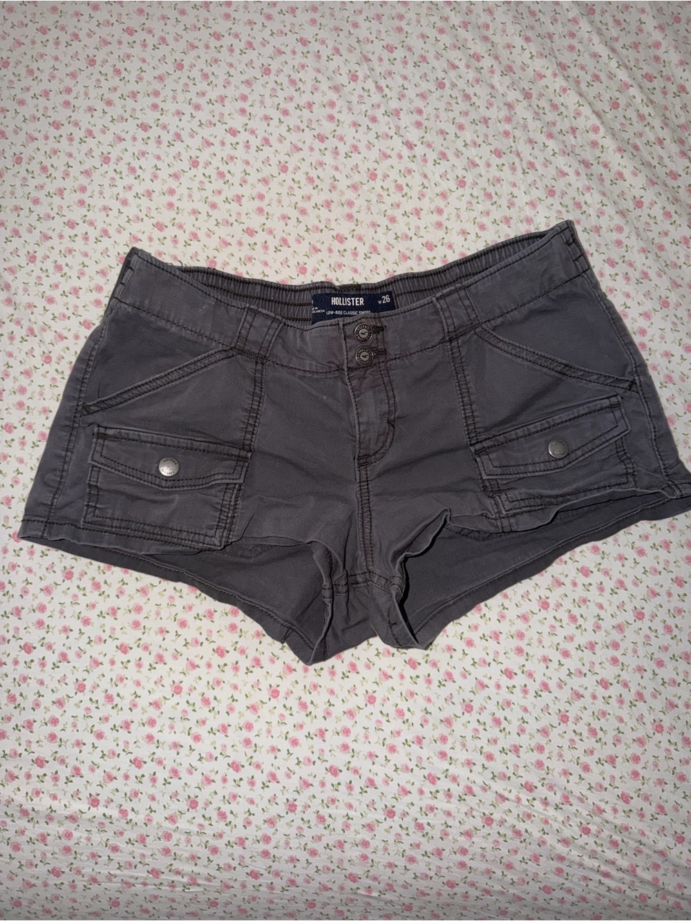 Hollister Dark Gray Cargo Jean Shorts